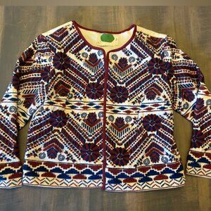 Anthropologie Greenwich Embroidered Jacket